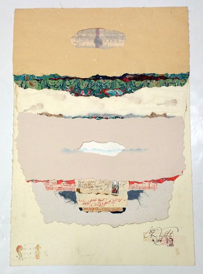 Bermaine Music Collages ed8: Title: Bermaine Music Collages ed8Described By:Nikki CNX 1109Description:Colorful and beautiful Bermaine music collages in excellent condition. This lot comes with 2 unmounted collages that are signed