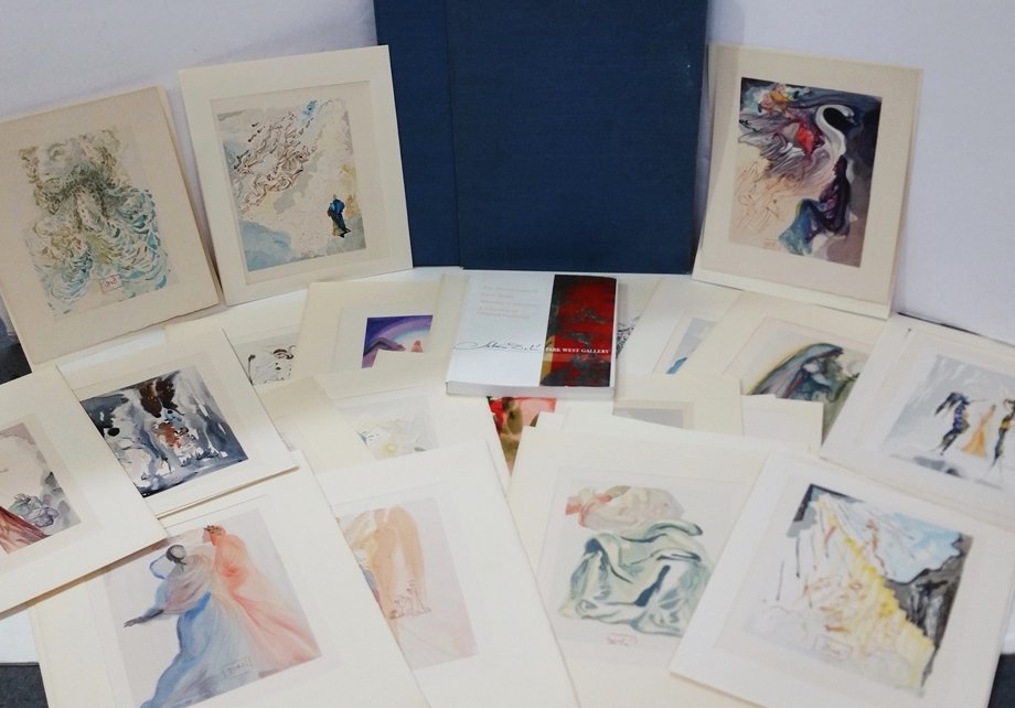 Salvador Dali Divine Comedy Wood Cut Folio Ltd Ed Suite: Vintage Salvador Dali Divine Comedy Wood Cut Folio Dante Ltd Ed Suite Set Collection Woodblock Series. Please note this set appears to have been issued in more than one size and or number of boxes and