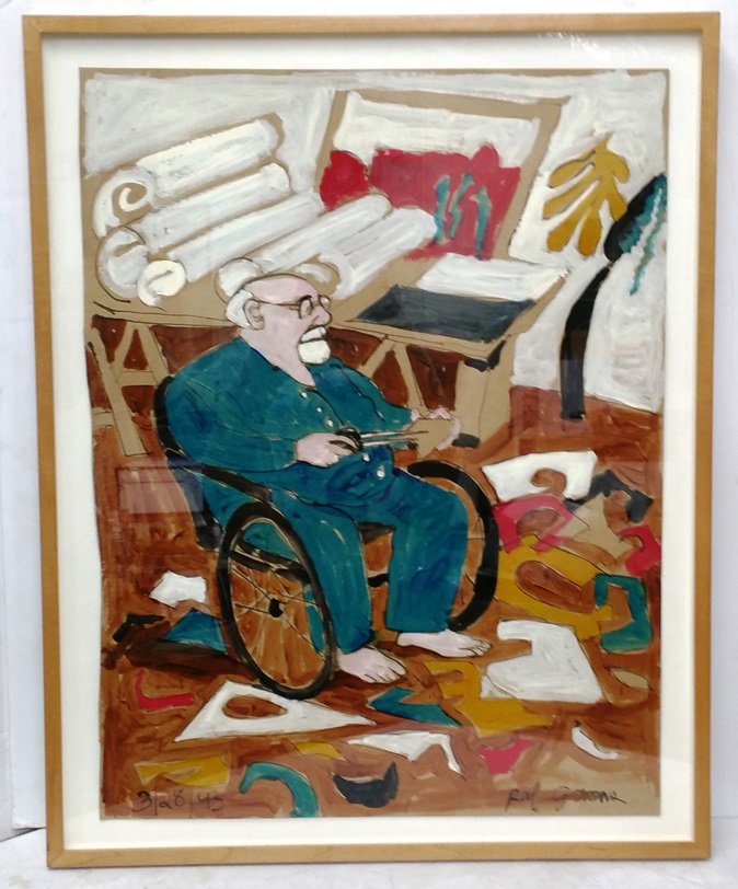 Red Grooms Portrait Of Matisse Gouache Painting (1 of 5)