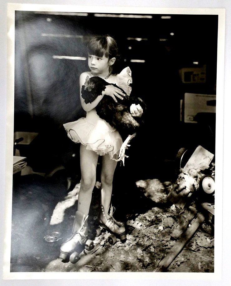 Jock Sturges Girl Rooster Roller Skates Black And White (1 of 5)