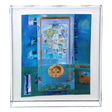 Lg Abstract Mixed Media Shadow Box Sometimes You Know: Title: Large Abstract Mixed Media Shadow Box Sometimes You Know What I HearDescribed By:Nikki CNX 1109 128Description:Cool large abstract mixed media shadowbox. In the bottom left corner is the phrase