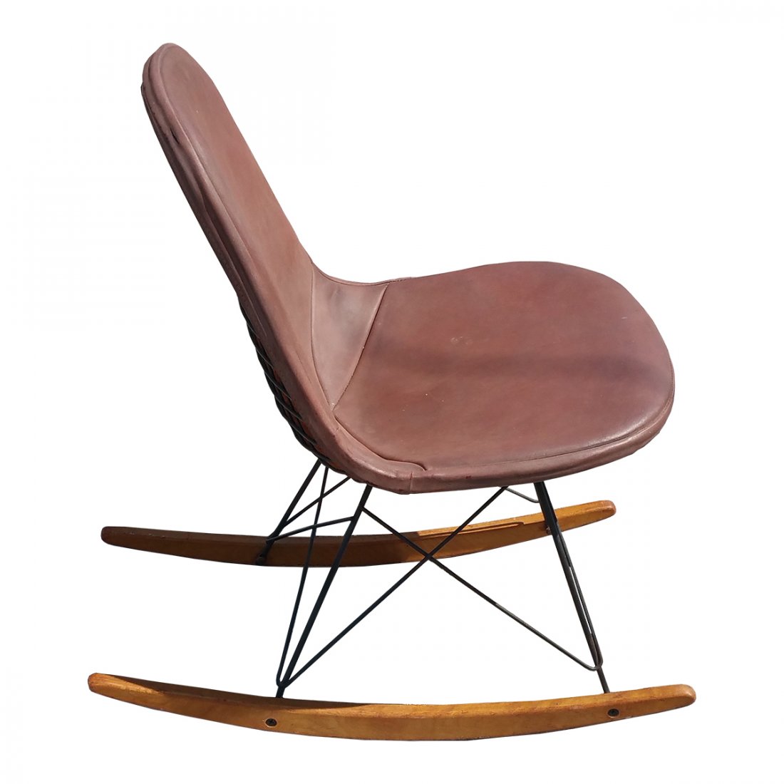 Early Charles Eames Eiffel Tower Wire Rocker: Described By:Nikki HFA VX TUSS Title: Early Charles Eames Eiffel Tower Wire Rocker Herman Miller Or Zenith Tag Remnant Single Owner Description:Awesome early Charles Eames for Herman Miller or Zenith