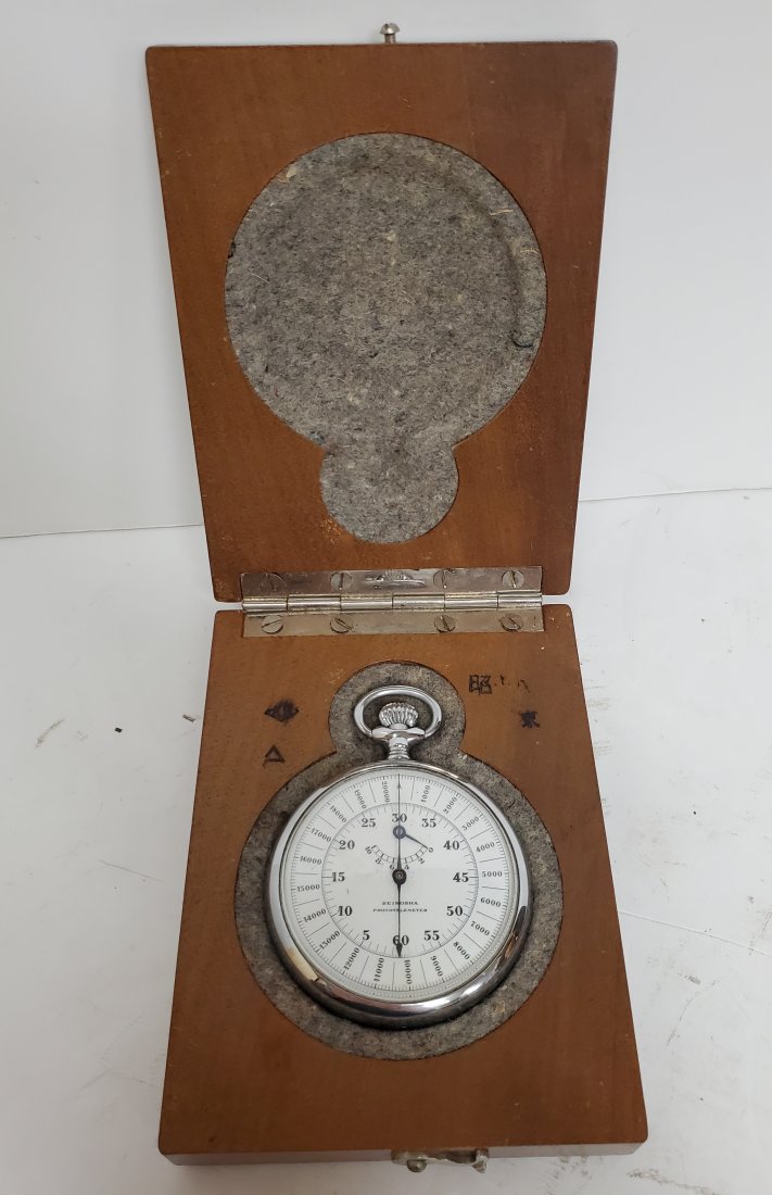 Scarce Seiko Seikosha Phonotelemeter Camera Tire Chrono: Title: Scarce Seiko Seikosha Phonotelemeter Camera Tire Chrono Military Enamel Dial Description: Up for auction is a rare Seikosha Phonotelemeter stopwatch with a nice wooden box. The box has Kanji wr