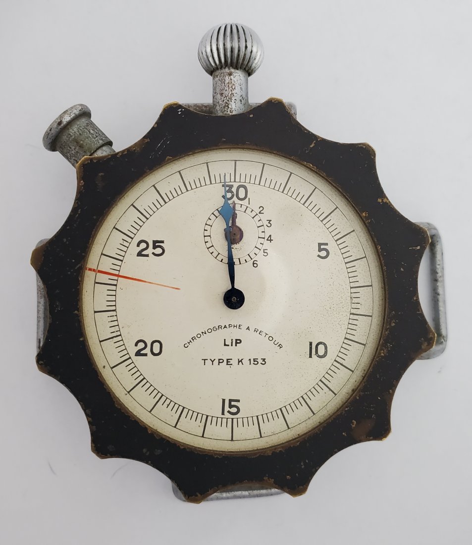 Lip Type K 153 Bombardiers Countdown Chronograph Retour: Title: Lip Type K 153 Bombardiers Countdown Chronograph Retour Rotating Bezel Description: Up for auction is a very cool French Lip Type K bombardier’s countdown chronograph stopwatch. The stopwatch