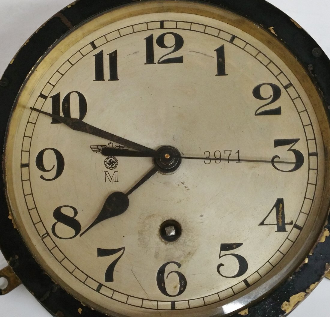 Heavy German Navy SS Bremen WWII Taken Souvenir Clock: Described by: Nikki CNX 1124 4257 Title: Heavy German Navy SS Bremen WWII Taken Souvenir Ship Clock Description: Heavy German navy SS Bremen WWII German ship clock taken from the bridge as a souvenir 