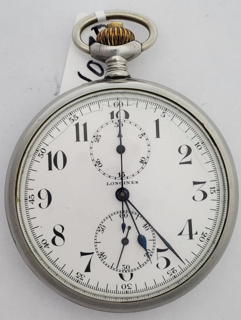 Longines WWII Japanese Naval Navigators Chronograph: Title: Longines WWII Japanese Naval Navigators Chronograph Pocket Watch Description: Up for auction is an awesome Longines WWII Japanese naval navigators chronograph pocket watch. This watch is in fan