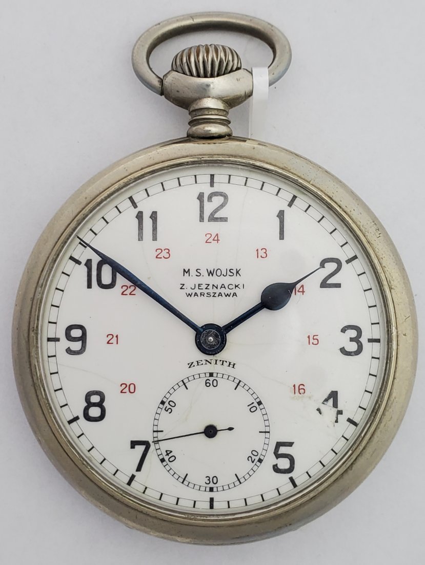 Polish Military MS Wojsk Zenith Pocket Watch: Title: Polish Military MS Wojsk Zenith Pocket Watch Description: Up for auction is a really cool Polish military Zenith pocket watch. This watch is in great condition for its age. The watch runs stron