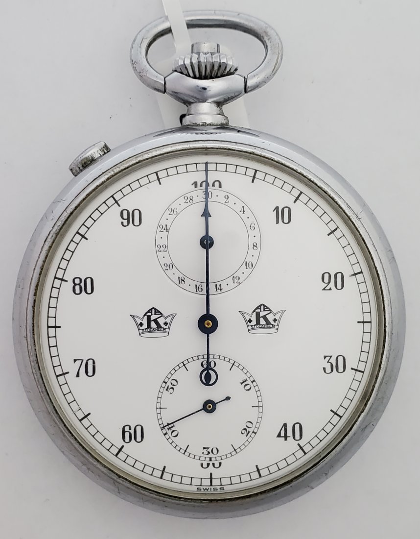 Swedish Split Second Antique Military Stop Watch Valjou: Title: Swedish Split Second Antique Military Stop Watch Valjoux Movement Description: Up for auction is a super clean antique Swedish military split second stop watch with a Valjoux chronograph moveme
