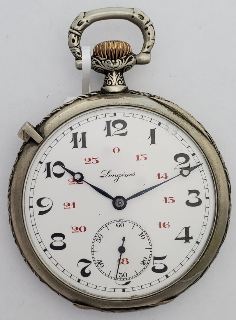 WWI Era Longines Pocket Watch Engraved Cavalry: Title: WWI Era Longines Pocket Watch Engraved Cavalry Description: Up for auction is a very clean WWI-era longines pocket watch engraved with a picture of a group of cavalry soldiers. This really cool