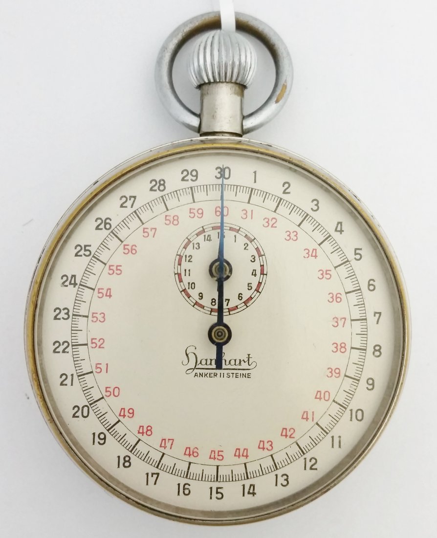 Murwik Naval School German Hanhart WWII Timer Stopwatch: Title: Murwik Naval School German Hanhart WWII Timer Stop Watch Description: A stop watch or timer by German watch company Hanhart. On the back of the watch is Torpedoschule Murwik. The watch has a 30