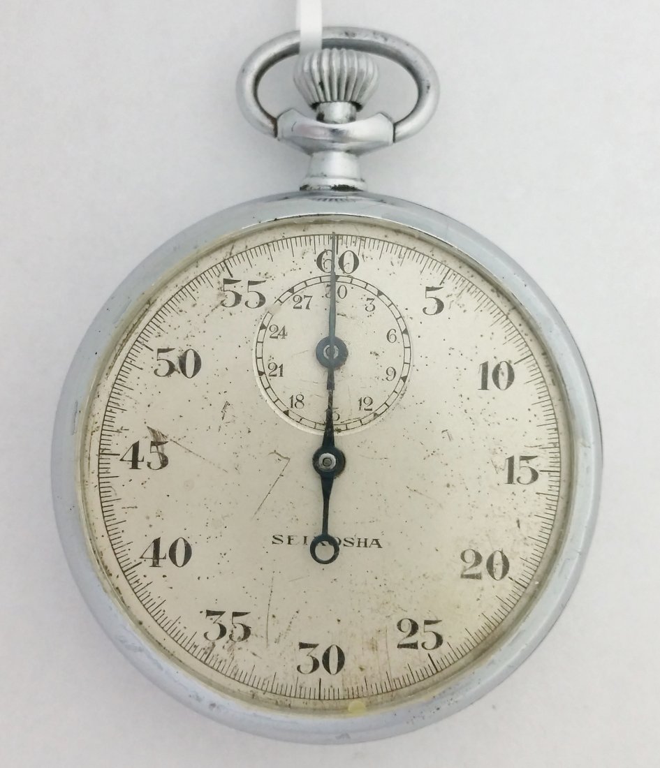 WWII Seikosha Seiko Army Artillery Stop Watch Timer: Title: WWII Seikosha Seiko Army Artillery Stop Watch Timer Description: A World War II era stop watch or timer by Japanese watch company Seikosha, now known as Seiko. This watch was used as an artille