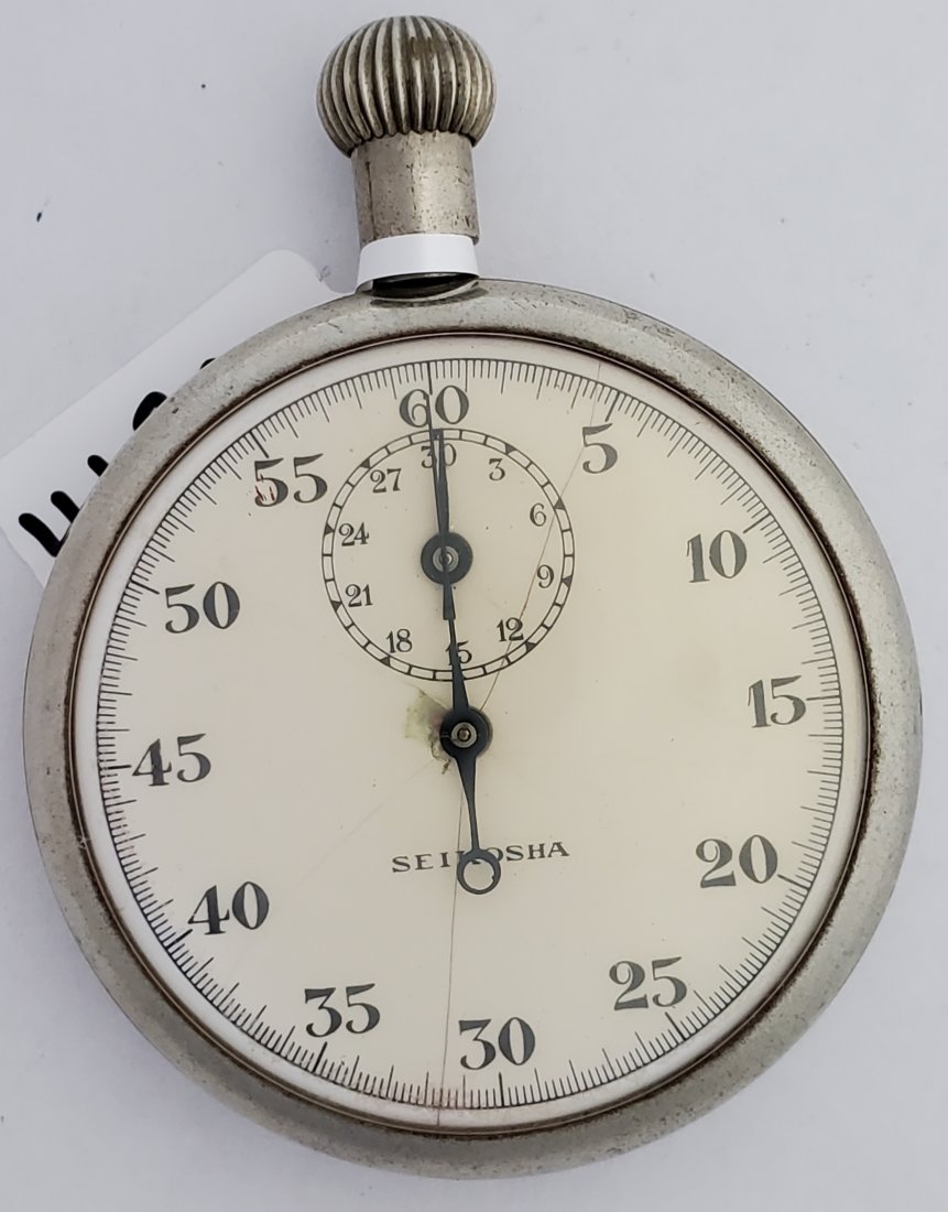 WWII Japanese Seikosha Army Air Corps Stopwatch: Title: WWII Japanese Seikosha Bombardiers Army Air Corps Stopwatch Description: Up for auction is a WWII Japanese Seikosha (Seiko) bombardier’s Army Air Corps stopwatch. The watch starts, stops, and