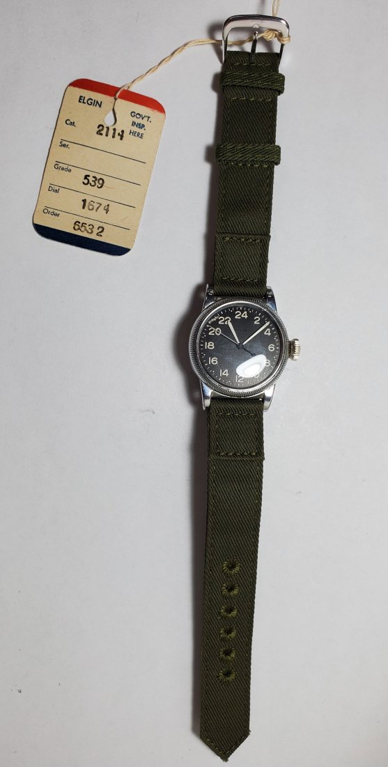 Elgin Type A-11 U.S. Army 24h Dial Hacking Movement NOS: Title: Elgin Type A-11 U.S. Army 24h Dial Hacking Movement NOS Description: Up for auction is a PRISTINE new old stock Elgin Type A-11 U.S. Army watch with a 24 hour dial and hacking movement. This wa