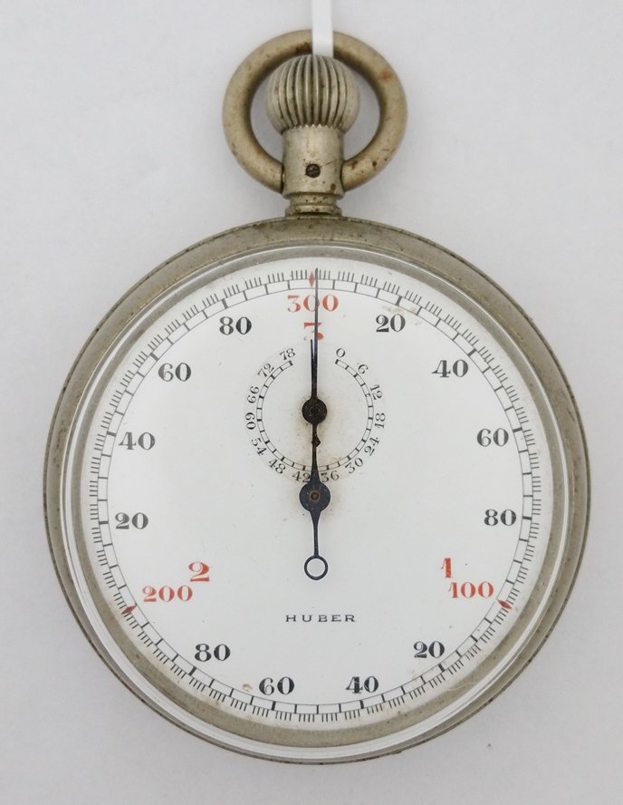 WWII Huber KM 3 Second Turnaround Knirim Timer: Title:WWII Huber KM 3 Second Turnaround Knirim Timer Description: WWII Huber KM 3 Second Turnaround Knirim Timer Size:51mm wide, 18mm thick Condition:Displays minor overall wear Movement