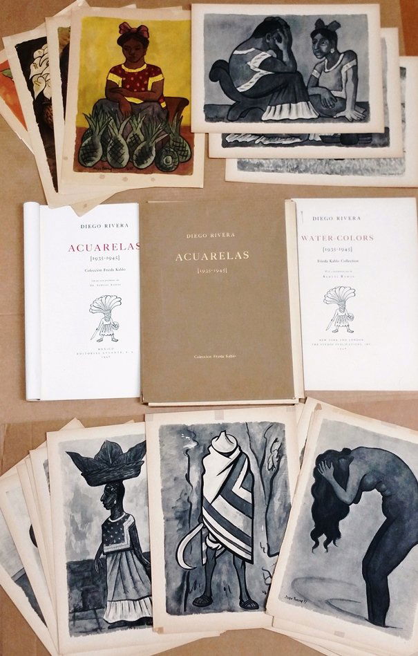 Set Diego Rivera Acuarelas Watercolor Lithographs (1 of 15)