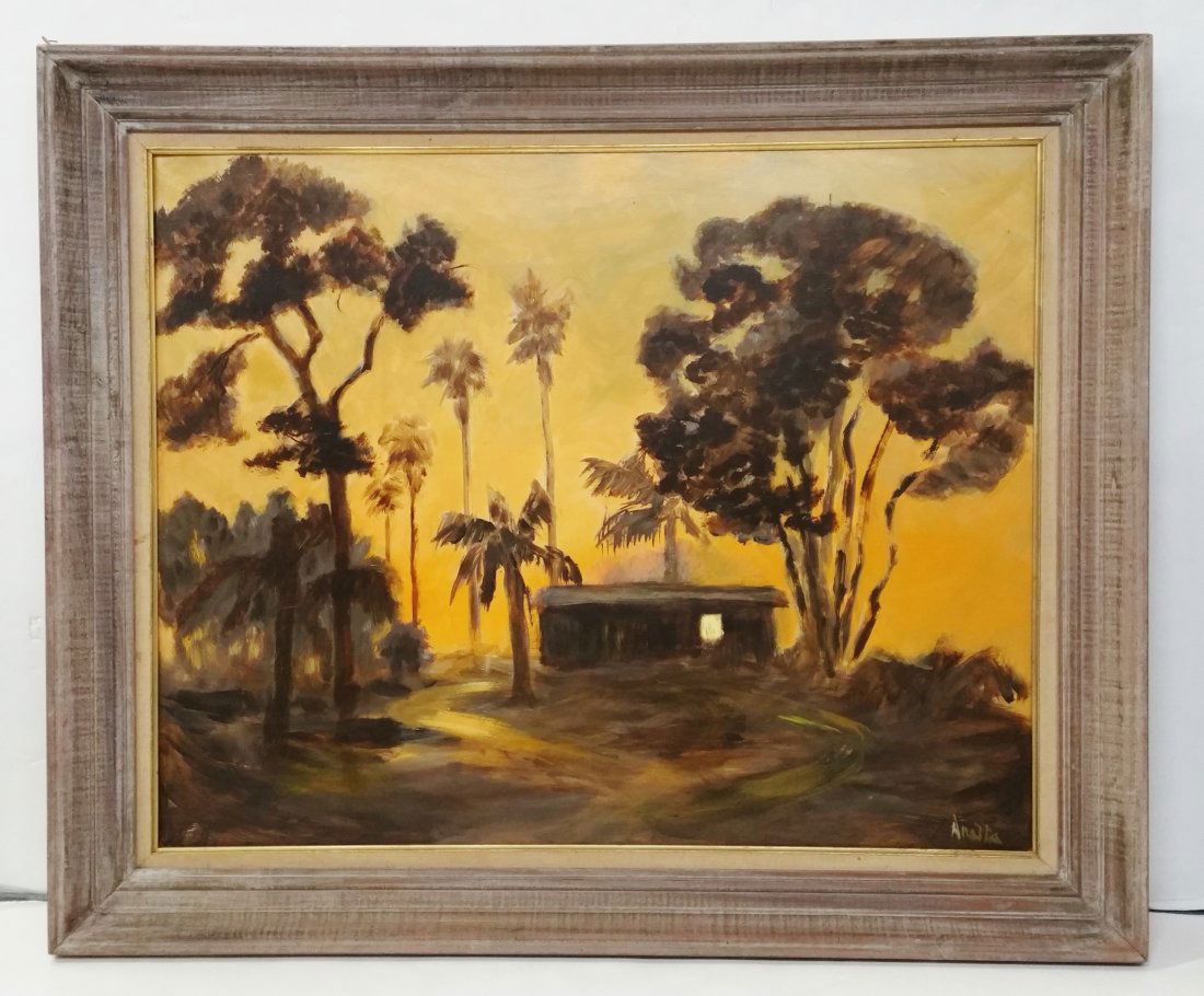 Aretta Crowley FL Artist 1 of 10 Orange Sunset Painting (1 of 6)