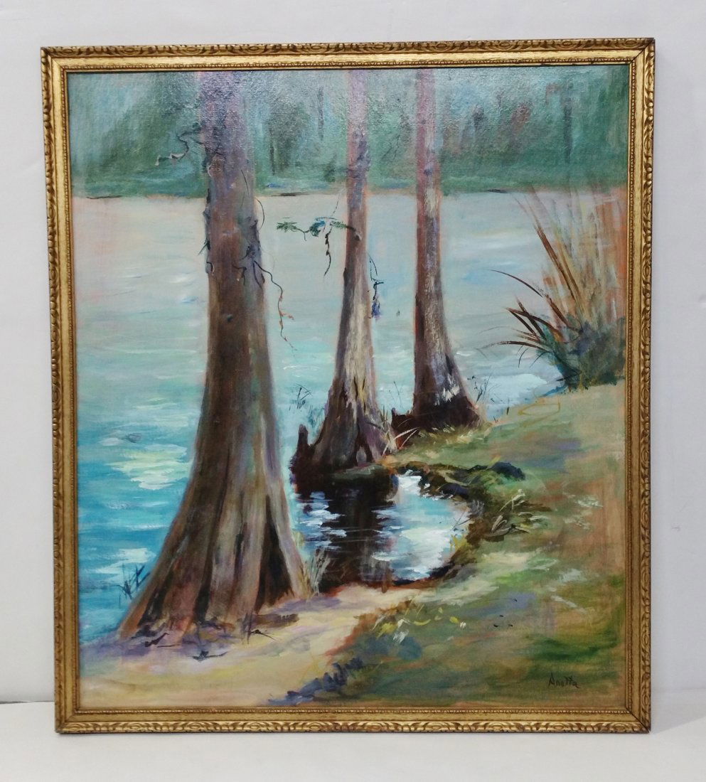 Aretta Crowley FL Artist 3 of 10 Cypress Painting (1 of 5)