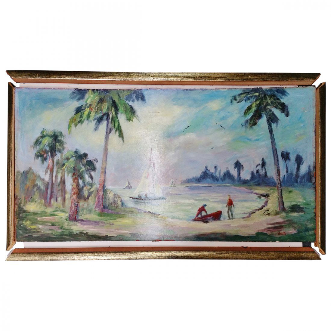 Aretta Crowley FL Artist 2 of 10 Sailboats Painting (1 of 9)