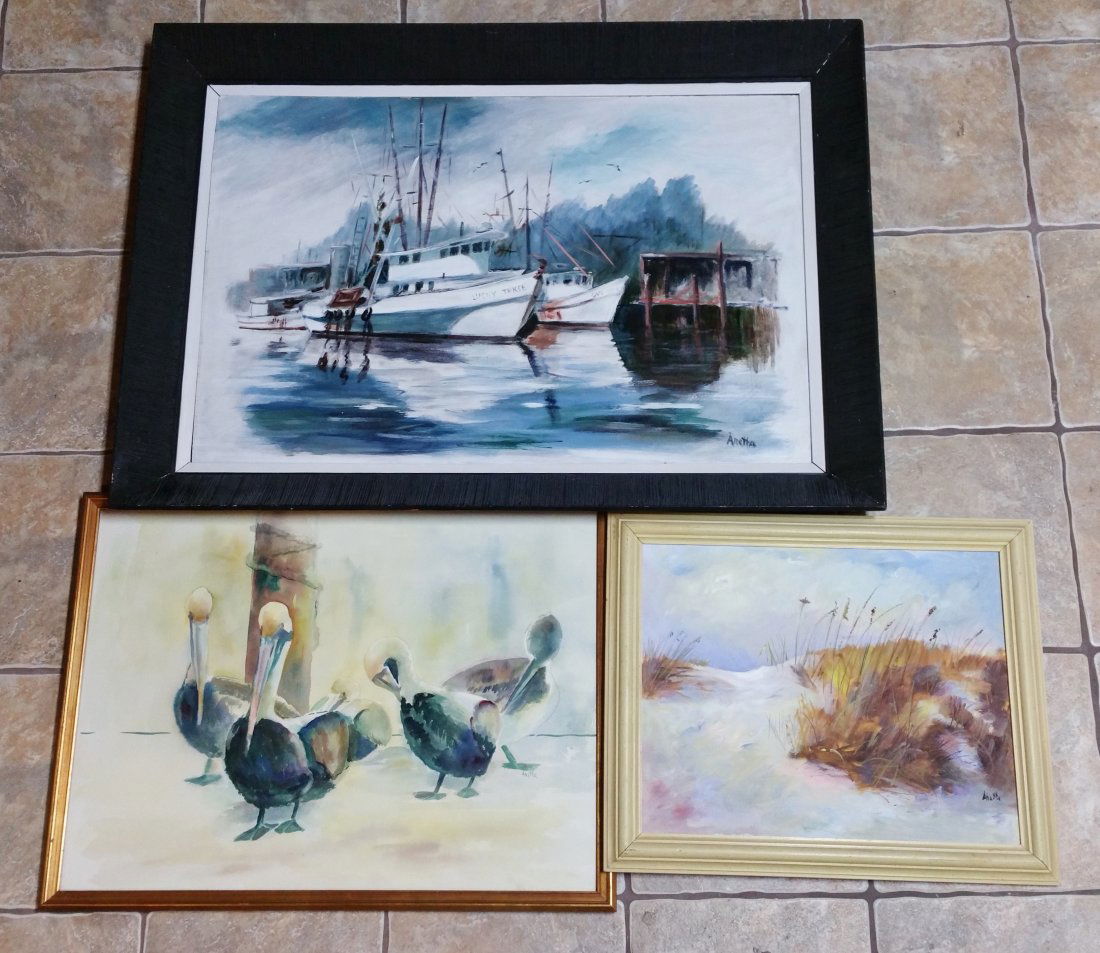 Aretta Crowley FL Artist Beach Painting Lot (1 of 6)