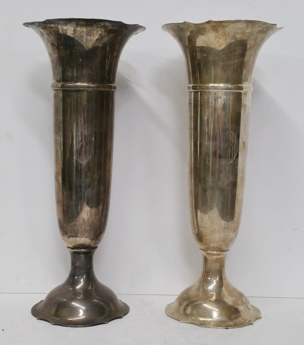 Two Very Large Sterling Silver JE Caldwell & Co Vases (1 of 11)