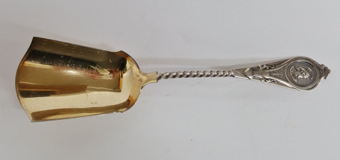Albert Coles Gilded Massive Scoop Coin Silver Handle (1 of 5)