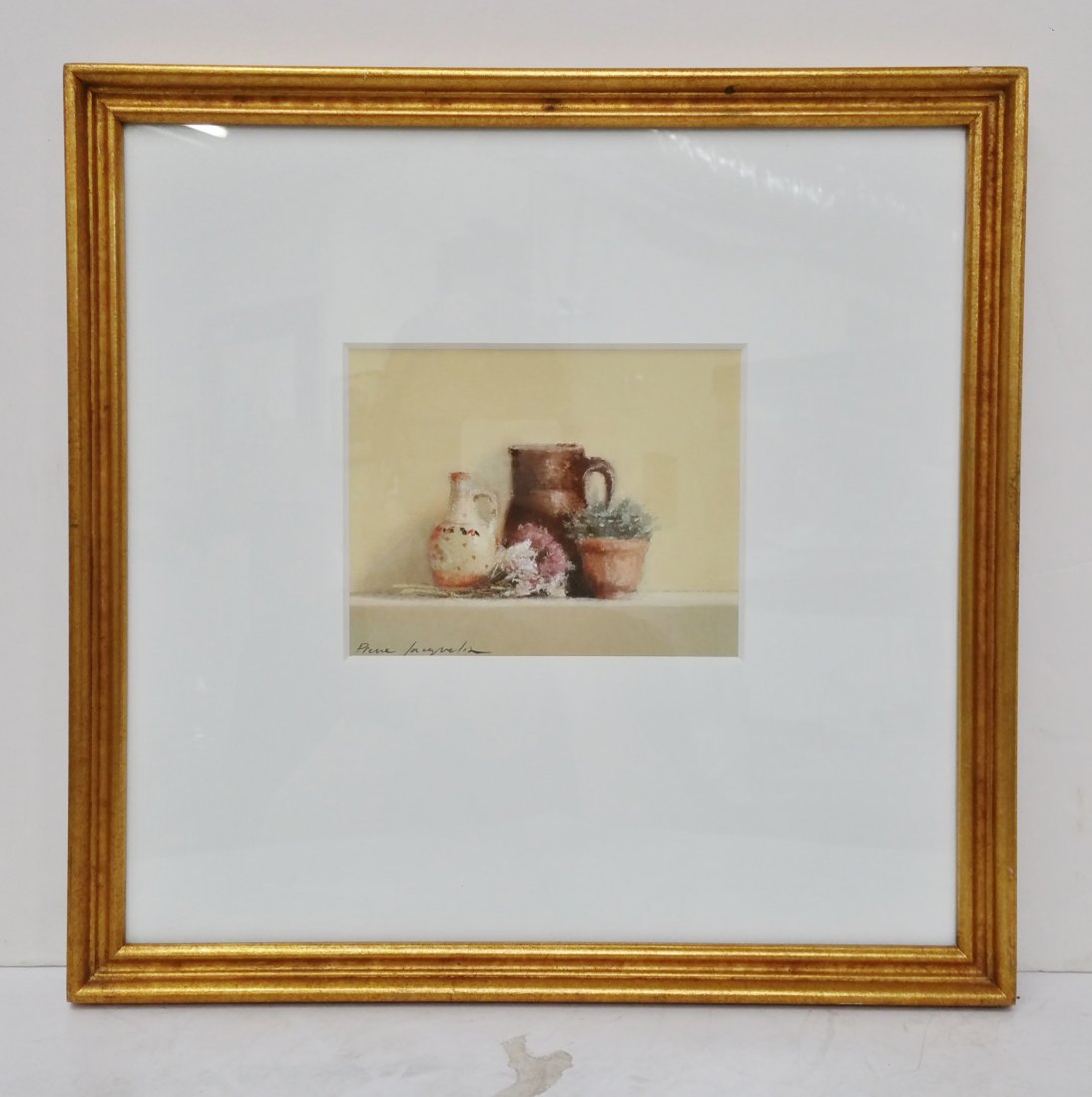 Pierre Jacqueline Pastel Still Life Painting w Receipt (1 of 5)