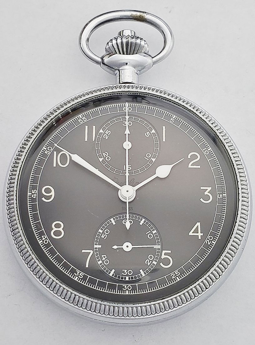 Vintage Breilting Military Chronograph Pocket Watch (1 of 5)