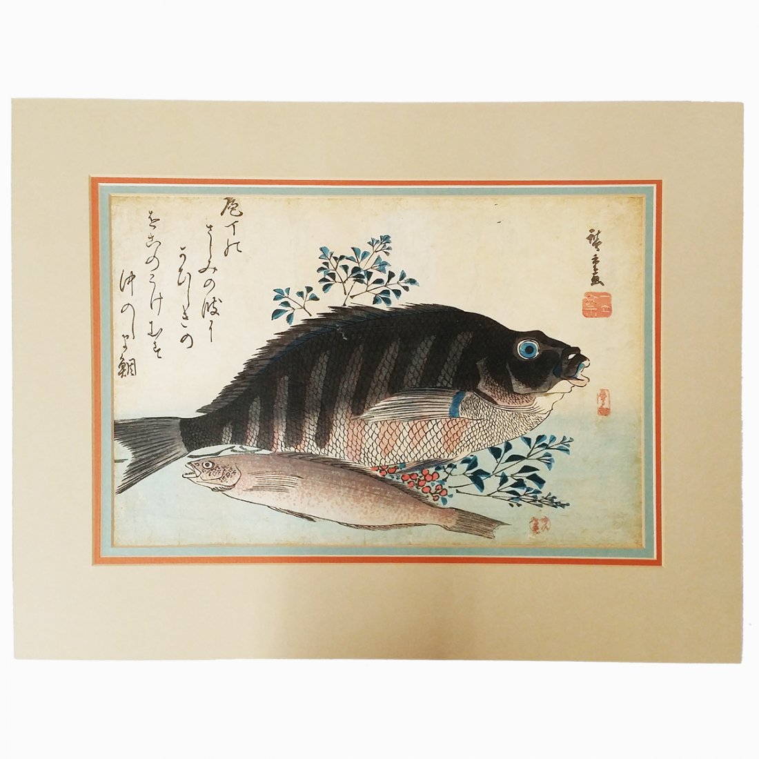 Utagawa Hiroshige Uozukushi Shimadai Ainame Fish Woodbl (1 of 10)