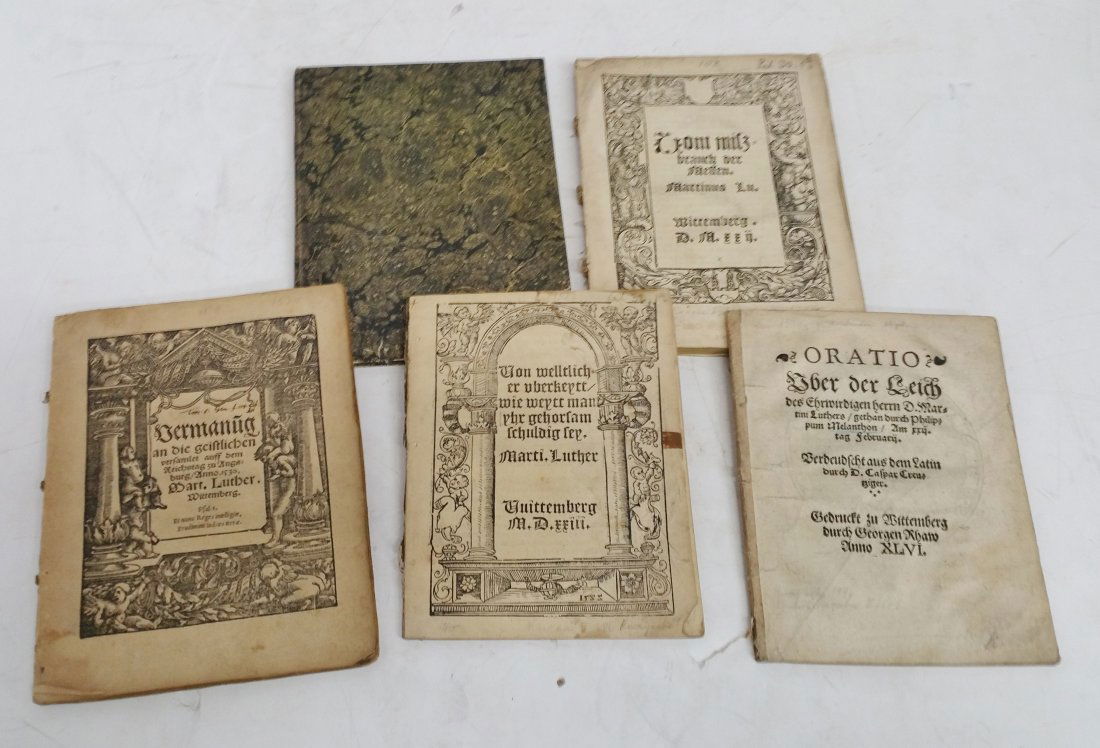 Lot Of 5 Unbound 16c Books On Martin Luther German (1 of 8)