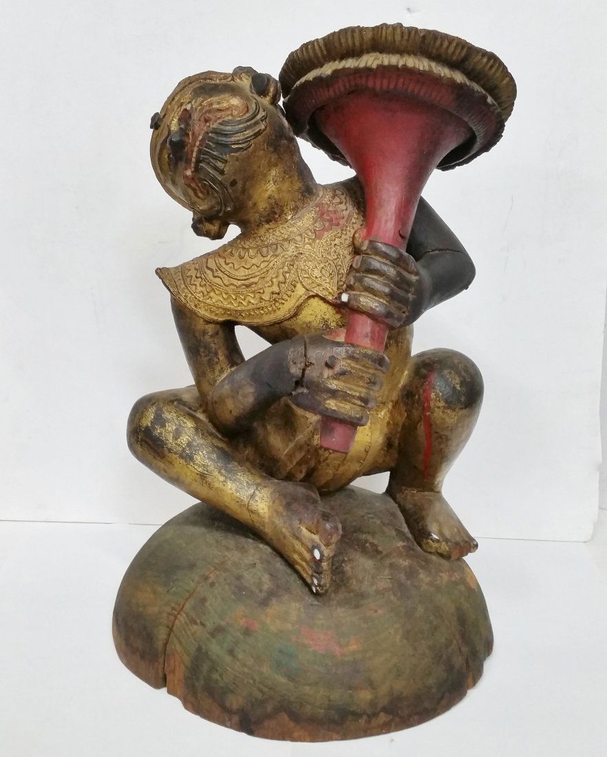 Antique Carved Hanuman Monkey King Statue Figure (1 of 10)