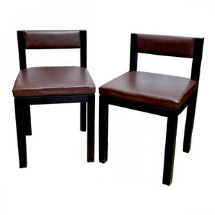 Set 4 Ado Chale Articulated Back Wood Leather Chairs: Described By:Nikki CNX 1168 4669 Title: Set 4 Vtg Ado Chale Articulated Back Wood Leather ChairsDescription:Cool set of 4 vintage Ado Chale articulated back wood and leather chairs. Our gallerist