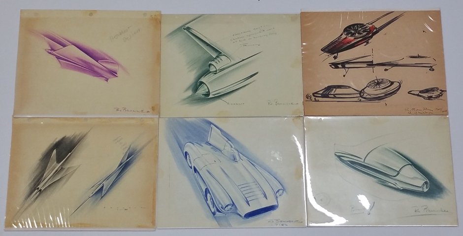 Robert Brundle Signed Original Renderings Automobile (1 of 16)