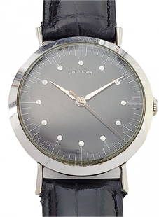 Unusual Hamilton 735 185 Mechanical Black Dial Watch: Title: Unusual Hamilton 735 185 Mechanical Black Dial Wrist Watch Circa 1960 Description: Up for auction is a really cool and unusual Hamilton 735 wrist watch. The watch is currently running and