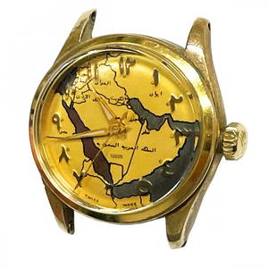 Extremely Rare 1950s Rolex Tudor Map Dial Arabic Watch