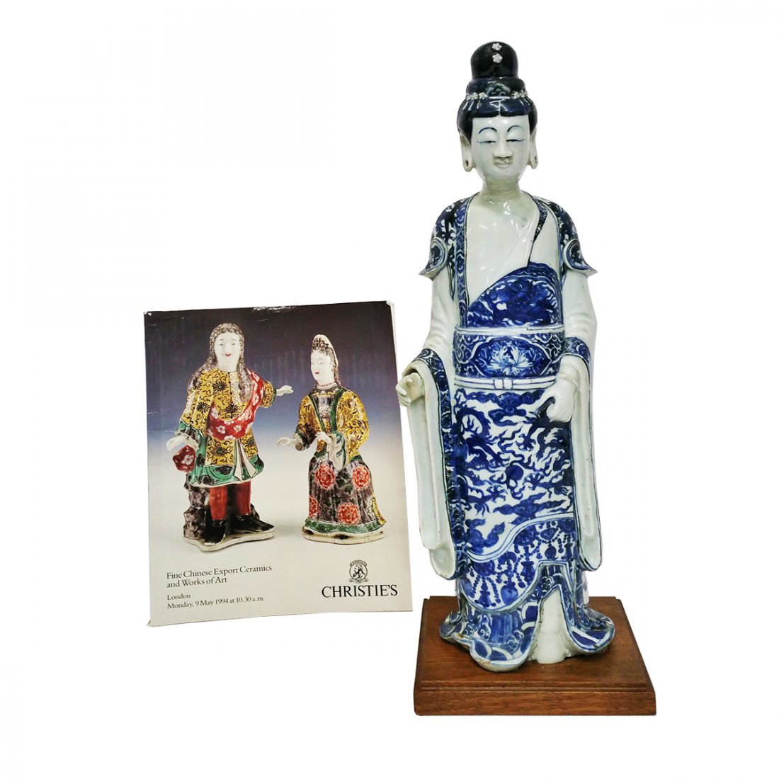 Ex-Christies Rare Ming Female Immortal Blue And White (1 of 13)