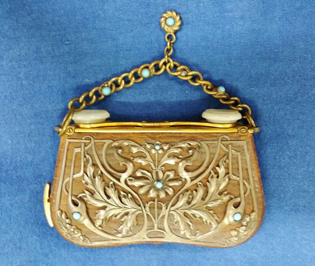 Unusual Art Nouveau Sterling Turquoise Opera Glasses (1 of 5)