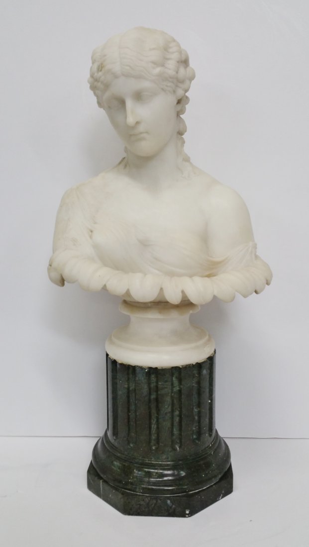 Antique Italian Carved Alabaster Clytie Bust Grand Tour (1 of 8)