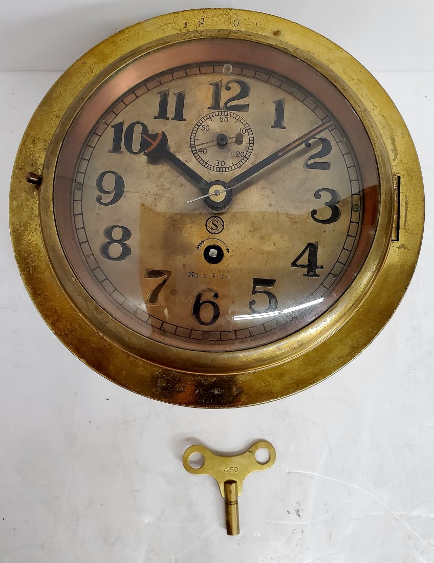 Seikosha WWII Japanese Brass Fusee 5Day Wind Wall Clock: Title: Seikosha WWII Japanese Brass Fusee 5 Day Wind Wall Clock Description: Up for auction is a very interesting Seikosha WWII Japanese wall clock. The clock is currently running, but we are unsure o