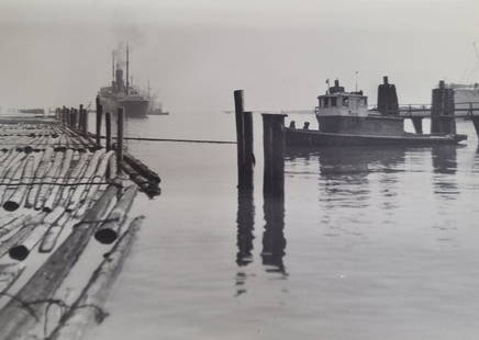 William E Dassonville Floating Logs In Harbor Photo: Title: William E Dassonville Floating Logs In Harbor Photo Described By: Nikki CNX VX 1160 4935 Description: Lovely photograph of floating logs in harbor by William Edward Dassonville. This piece has