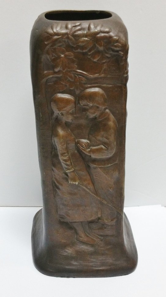 Antique Austrian Bronze Vase Signed P. Tereszczuk (1 of 9)