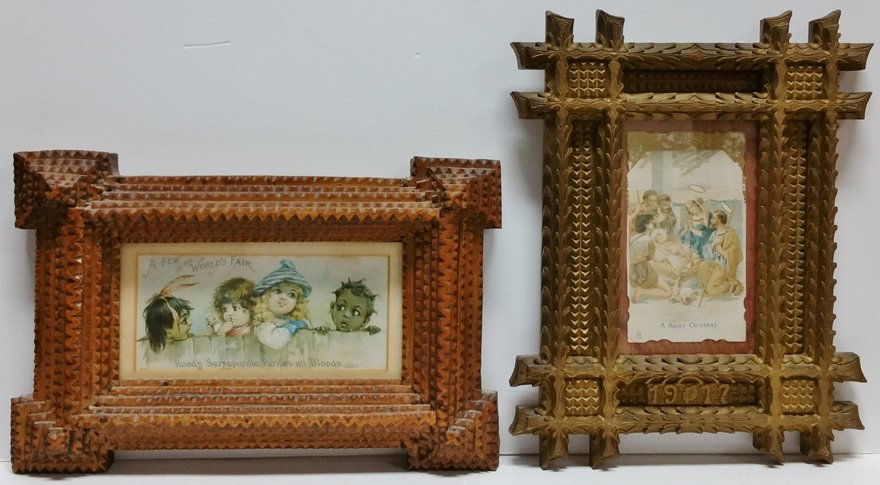 Antique Tramp Folk Art Frames Lot of 2 (1 of 12)