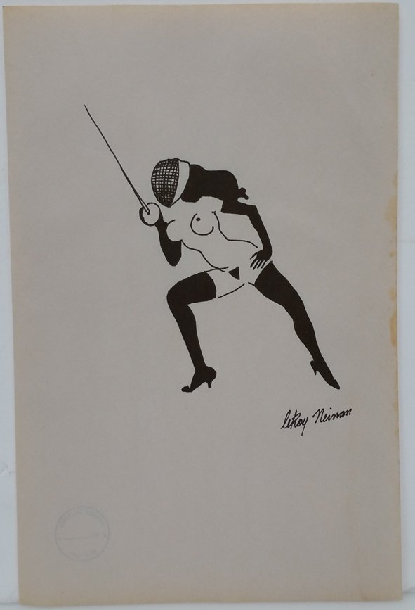 Nude Pin Up Femelin Leroy Neiman Signed Ink Drawing: Title:Nude Pin Up Femelin Leroy Neiman Signed Ink Drawing Description: Nude Pin Up Femelin Leroy Neiman Signed Ink Drawing Illustration Sheet Size:13 X 8.5 inches Condition:Displays some toning an