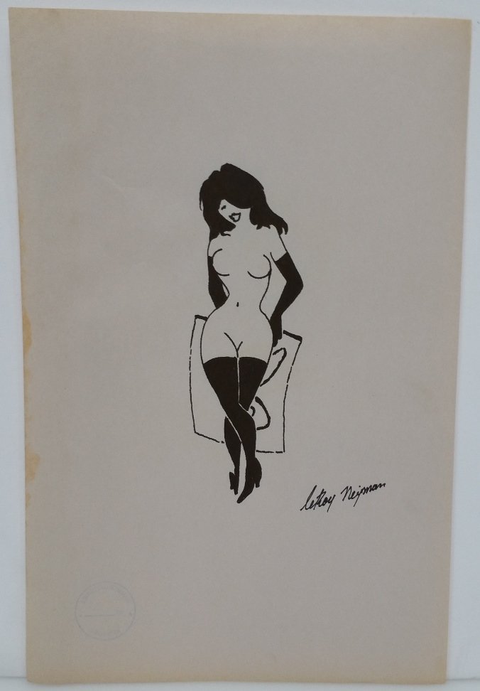Orig Leroy Neiman Nude Playboy Pin Up Signed Drawing: Title:Orig Leroy Neiman Nude Playboy Pin Up Signed Drawing Description: Original Leroy Neiman Nude Playboy Pin Up Signed Ink Drawing Illustration Sheet Size:13 X 8.5 inches Condition:Displays som