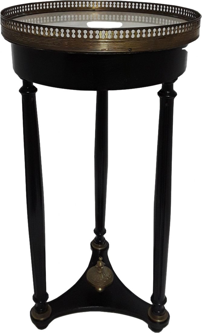 Continental Ebonized Marble Stand Reticulated Gallery (1 of 7)
