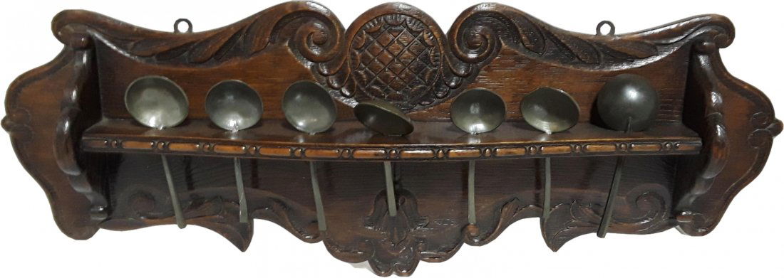 Turn Of The Century Dutch Baroque Carved Spoon Rack (1 of 11)