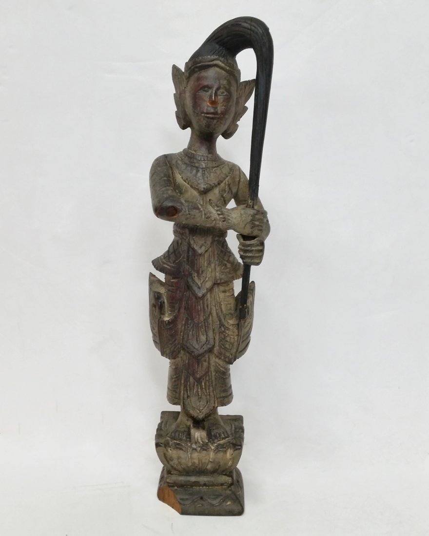 Antique Burmese River Goddess Statue Carving (1 of 9)