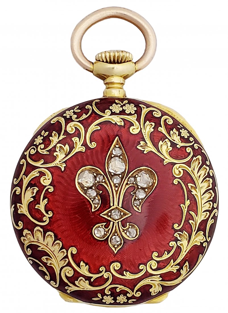 Exquisite Patek Philippe Enamel Diamond Pocket Watch (1 of 14)