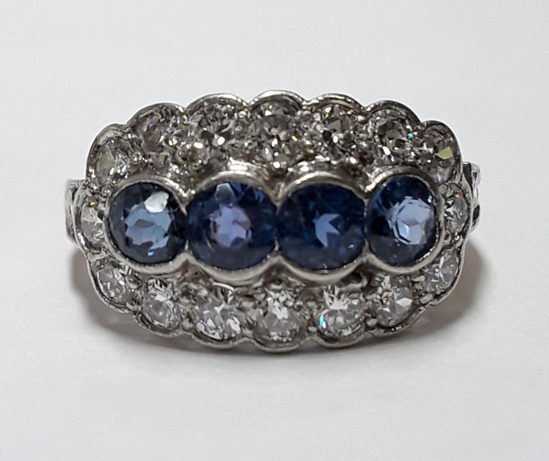 14k Gold Yogo Sapphire Diamond Ring GIA Certified (1 of 9)