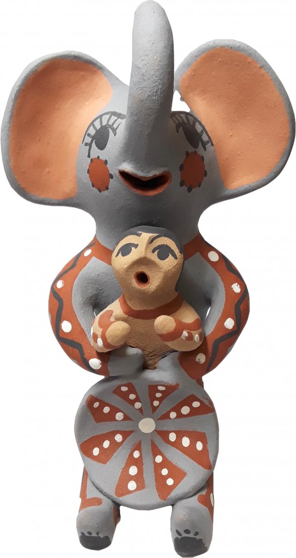 Vintage F Fragua Jemez Pueblo Pottery Elephant Figurine (1 of 4)