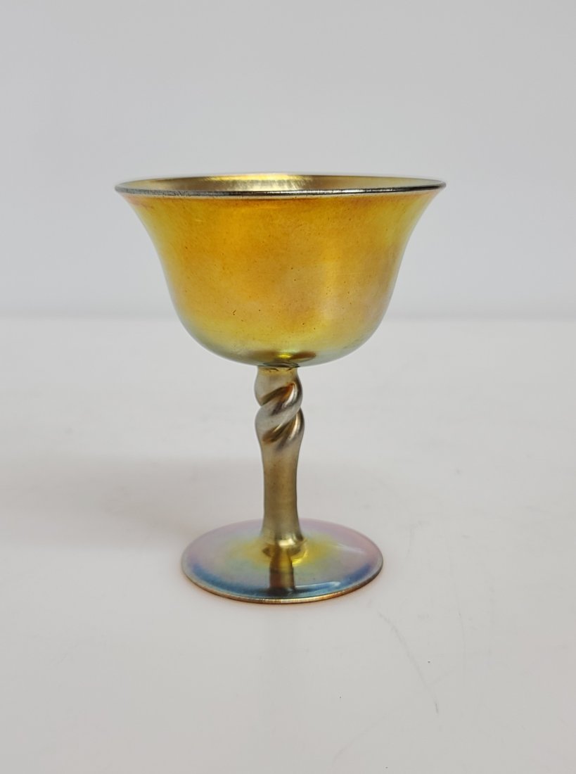 Steuben Aurene Twist Stem Goblet Art Glass (1 of 5)